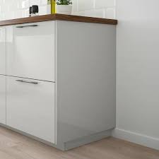 Don't get me wrong, i love a white kitchen and it while the standard ikea options are great (we had the bodbyn white for our last kitchen) i felt very limited this my countertop is a bit weird where it looks off white or light grey depending on the light. Ringhult Cover Panel High Gloss Light Grey 39x106 Cm Ikea Ikea Kitchen Design Ikea Storage Solutions Ikea Ringhult Kitchen
