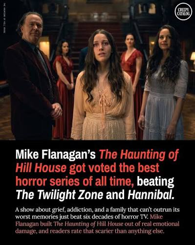 The Haunting of Hill House pulled 31% of the vote in an IMDb community poll  ranking the scariest horror series, finishing well ahead of The Twilight  Zone at roughly 13% and Hannibal