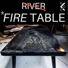 Use only with real flame&#174; The Fire Table Started As A Slab Of Maple Ended As A High Gloss 3d Shou Sugi Ban Inspired Burnt Epoxy Wood Table Wood Resin Table Wood Table Design