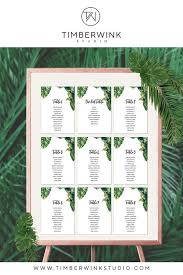 Tropical Wedding Seating Chart Diy Seating Chart Instant