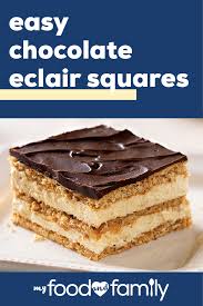 Easy Chocolate Eclair Squares Recipe Easy Chocolate Dessert Recipes Dessert Recipes Easy