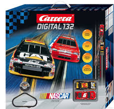 The larger plastic tracks make for great racing action but hobby shop owners say the tracks can be a little fragile if put together and broken down too often. Carrera 30148 1 32 Nascar Digital 132
