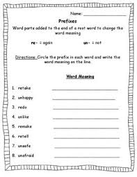 Prefixes Re And Un Suffixes Worksheets Prefixes Prefixes And Suffixes