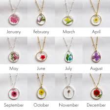 Personalised Pressed Birth Flower Necklace Lisa Angel