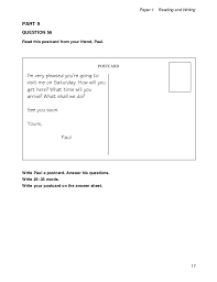 Ket Reading And Writing Practice