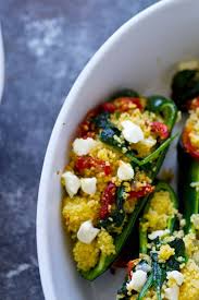 Cover and cook for 3 minutes at 800w or until tender. Goat Cheese Couscous Sun Dried Tomato Stuffed Poblano Peppers