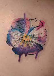 Watercolor Pansy Tattoo Sketch Purple Pink Pansy Tattoo Violet Tattoo Watercolor Tattoo Flower