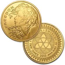 Freedom Girl 1 Oz Gold Round Box And Coa Gold Coins Silver Coins Silver Bullion