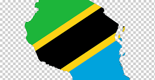 National flag consisting of triangles of green and blue separated by a black diagonal stripe with yellow fimbriations (narrow borders). Flag Tanzanii Nacionalnyj Flag Karta Flag Tanzanii Ugol Flag Karta Png Klipartz