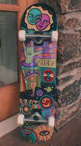 Dog skull skateboard deck by chad woodward from red central. Skateboard Art Skateboard Art Painted Skateboard Skateboard Art Design