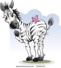 a cute cartoon zebra watches a butterfly zebra cartoon zebra drawing zebra illustration