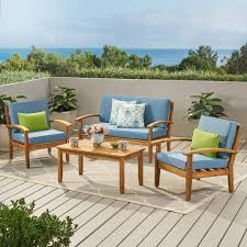 Shop for outdoor bar table online at target. Highland Dunes Juno Solid Wood 4 Person Seating Group With Cushions Reviews Wayfair