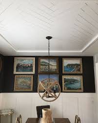 Herringbone Ceiling Millwork Board And Batten Dining Room Wall Art Artwork Gallery Wall Chandelier Vi Dining Room Ceiling Dining Room Wall Art Room Wall Colors