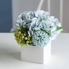 $5.50 or 5 easy pays of $6.00 Amazon Com Naweida Artificial Flower With Vase Fake Peony Silk Hydrangea Flower Arrangements For Home Decor Kitchen Dining