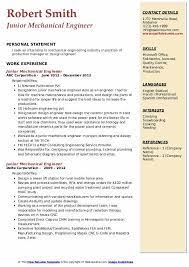 Junior Mechanical Engineer Resume Samples | Qwikresume