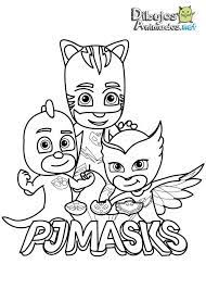 Dibujos de heroes en pijama para colorear y pintar en línea. Dibujos Para Colorear Pj Masks Heroes En Pijamas Dibujos Animados