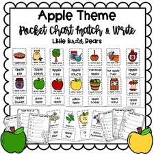 Apple Themed Pocket Chart Pictures Word Cards