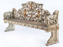 Traumhafte sitz bank barock antik stil salon sofa kanapee luxus. Reich Geschnitzte Und Steingrau Gefasste Barock Bank Hampel Kunstauktionen