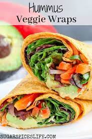 Hummus Veggie Wraps Recipe Veggie Wraps Wraps Recipes Vegetarian Healthy Recipes