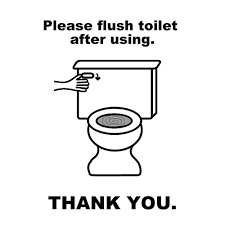 Bathroom Mug Clipart Black And White Please Flush Toilet Sign Black And White Mayda Mart Flush Toilet Toilet Sign Toilet