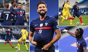 Aggregate score {{ mactrl.match.homescoreaggr }} : France 7 1 Ukraine Olivier Giroud Marks 100th Cap With Brace In Rout Daily Mail Online
