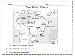 Map of brazil single color states/provinces. Color Map Of Brazil Worksheets Teaching Resources Tpt