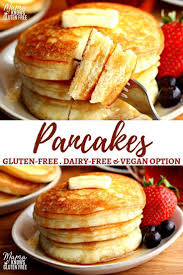 Bisquick Gluten Free Pancake Mix Directions An Easy Gluten Free Pancake Recipe With A Dairy Free And Vegan Option A Gluten Free Dairy Free Recipes Dairy Free Pancakes Gluten Free Pancakes Easy