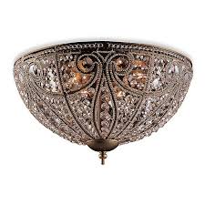 Lead Crystal With Dark Bronze Flush Mount Ceiling Fixture Bed Bath Beyond