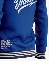 Download Full Zip Hooded Sweatshirt Back Half Side View Of Hoodie In Apparel Mockups On Yellow Images Object Mockups