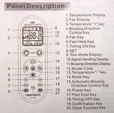 Identification of parts control panel cool air outlet. Sharp Ac Remote Manual