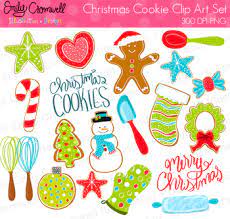 Christmas cookies cute digital clipart mercial use ok. Christmas Cookie Digital Clipart Cute Kids Clipart By Emily Cromwell Designs
