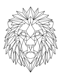 Your kids will increase their vocabulary by learning about different anima. Printable Geometric Lion Head Coloring Page