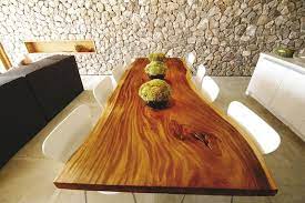 X2 Kui Buri Resort By Dbalp Natural Wood Dining Table Wood Slab Table Slab Dining Tables