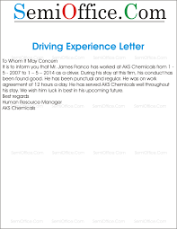 A job application letter is sent or uploaded with a resume when applying for jobs. Work And Job Experience Letter For Driver From Company