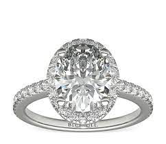 Tiffany bow ribbon engagement ring in platinum. Oval Halo Diamond Engagement Ring In Platinum Blue Nile