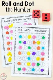 Teach kindergarten math students about counting to 100, counting on and adding, measurement, shape basics, and more with these engaging math games. Roll And Dot The Number Math Activity Preschool Math Games Math Activities Preschool Math Activities