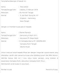 Berikut ini adalah contoh surat perjanjian jual beli untuk rumah yang dibayar secara kredit. Contoh Surat Kuasa Menjual Rumah