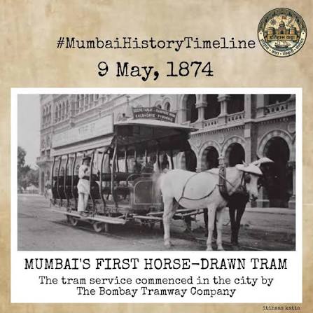 BIRTH OF B.E.S.T. !! . . On this day, 152 years ago the first tram commenced in the city of Mumbai by Bombay Tramway Company precursor of today's BEST. . The Tram