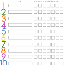 Free Printable Weekly Chore Charts Chorechartcheckboxes