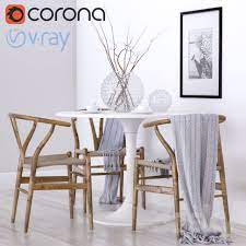 Our chairs are designed to complement different dining tables and styles, so you can always find the perfect seats to see you through years of meals. 3d Models Table Chair Wishbone Chair Ch24 Amp Ikea Docksta Wishbone Chair Table And Chairs Chair