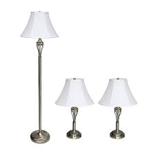 Elegant Designs Lc1001 Abs Three Pack Lamp Set 2 Table Lamps 1 Floor Lamp 7 X 16 X 25 Antique Brass Lamp Sets Standard Lamps Table Lamp