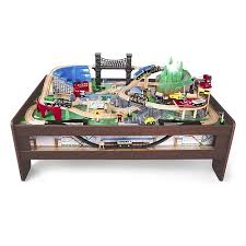 Imaginarium Metro Line 100 Piece Train Table Espresso Santastoyhouse Img 1 Train Table Wooden Train Table Model Train Table
