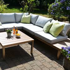Ecklounge Orlando Im Edelstahl Teak Look Polsterfarbe Beige Garten Lounge Lounge Outdoor Dekorationen