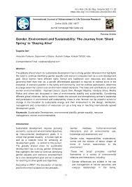 Pdf Gender Environment And Sustainability The Journey From Silent Spring To Staying Alive