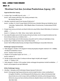 Berilah tanda silang x pada huruf a b c atau d di depan jawaban yang benar. Membuat Soal Dan Jawaban Pendudukan Jepang Pdf