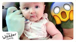 Baby Gets Her Ears Pierced With Daddy The Wander Family Youtube
