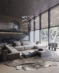 Darkly Designer Interiors Decked Out In Stone Marble And Concrete In 2021 Loft Design Concrete Interiors House Design