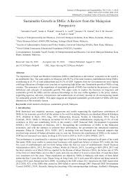 Pdf Sustainable Growth In Smes A Review From The Malaysian Perspective