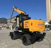 Material Handling Machine Wheel Grapple Excavator Orange ...