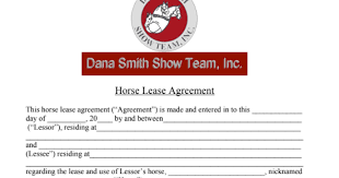 horse lease agreement in doc and pdf sample contracts